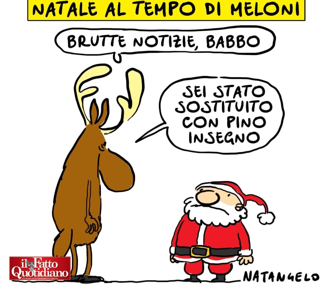 Spoil system - la mia vignetta per Il Fatto Quotidiano oggi in edicola! 

#buonnatale #NataleInsieme #pinoinsegno #natale2023 @fattoquotidiano #vignetta #fumetto #memeitaliani #umorismo #satira #humor #natangelo