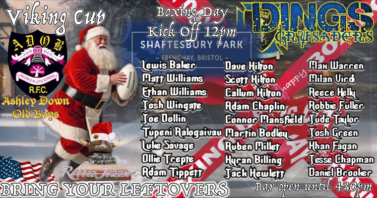 The Viking Cup is taking place at Shaftesbury Park on Boxing Day. Bring your leftovers for an American Supper Kick off at 12pm #Pitchero dingscrusaders.com/news/the-vikin…