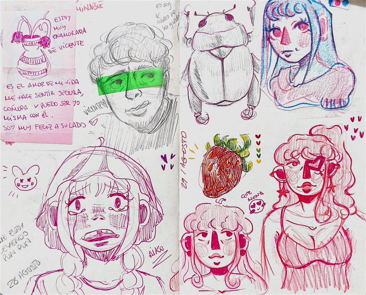 rorooartt's tweet photo. más páginas de mi sketchbook 🍓🌷 https://t.co/DialcHhpRb