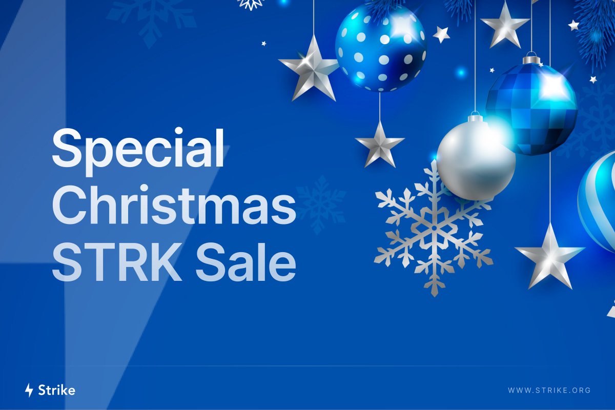 🎄✨ The wait is over! Strike Finance's Christmas Special STRK Token Sale is NOW LIVE! Dive into the festive spirit with exclusive deals on #STRK tokens. 🚀 Start Date: NOW! 📅 End Date: Dec 26 💎 Unique Offers: Plan 1 - $9.99 | Plan 2 - $10.59 Join the celebration and make your