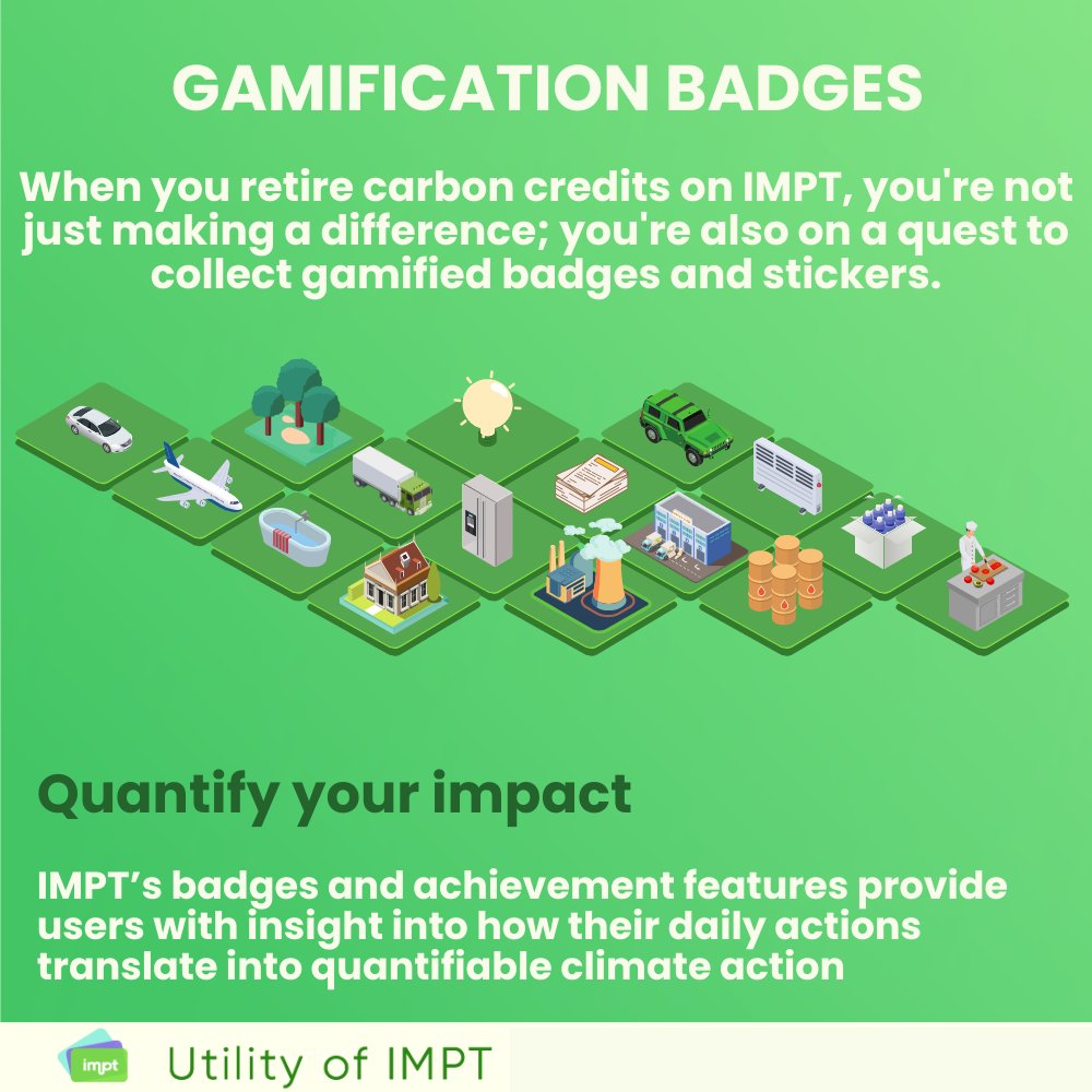IMPT_token's tweet photo. π Level up your impact game! β»οΈ
Retire carbon credits on IMPT for a chance to collect exclusive badges and stickers!π
Join the eco-friendly adventure at https://t.co/6ZFQjtgCyI
Let's make sustainability a thrilling journey! πΏπ #ClimateAction #Gamification #IMPTUtility https://t.co/ZhV0U3ToZ4
