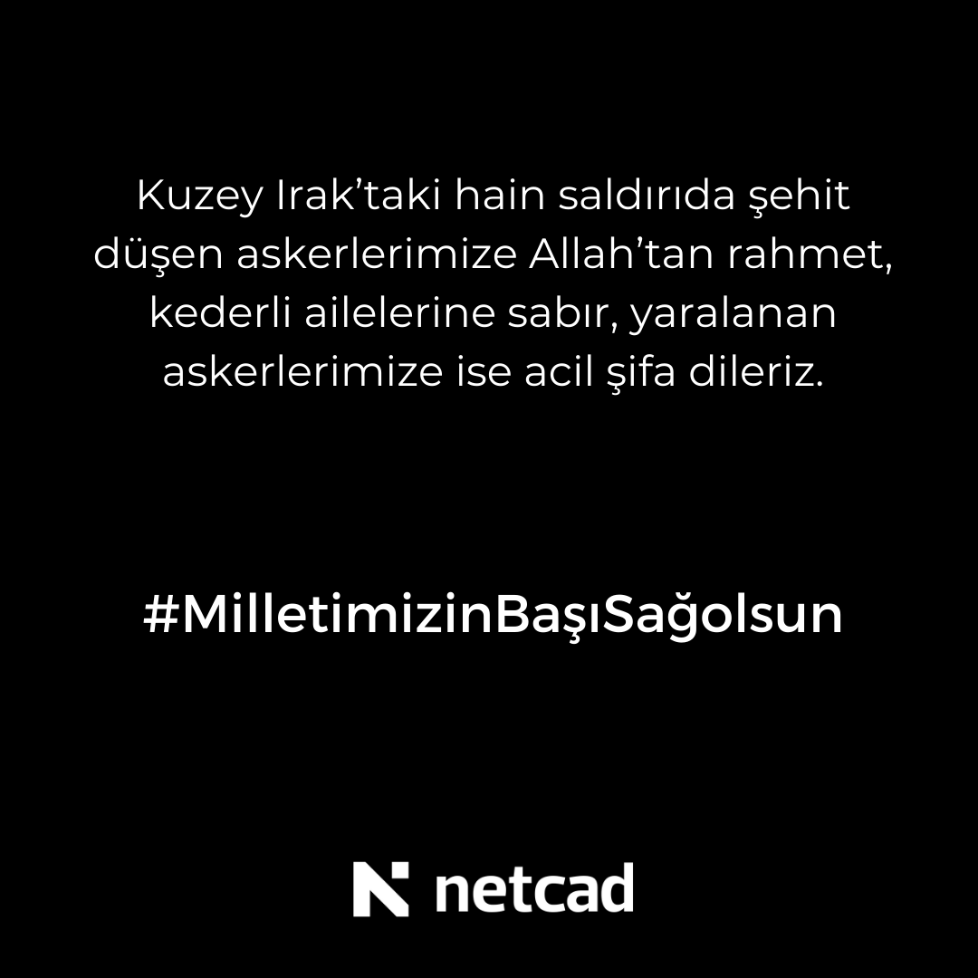 Kuzey Irak’taki hain saldırıda şehit düşen askerlerimize Allah’tan rahmet, kederli ailelerine sabır, yaralanan askerlerimize ise acil şifa dileriz. #MilletimizinBaşıSağolsun