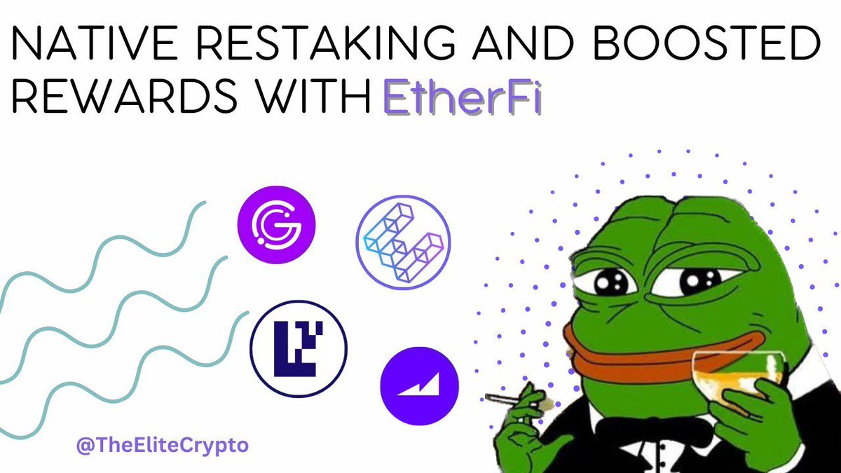 TheEliteCrypto's tweet photo. Craving ETH liquidity to play around in DeFi but also want to earn EigenLayer points and not miss the potential future rewards? 

Well, now you can do that. Most people don't realize this but there are two types of restaking on EigenLayer.
➜ LST restaking(Covered in one of the previous posts)
➜ Native restaking

Now what the hell is native restaking? 

With EigenLayer, anyone with at least 32 #ETH can create an Eigenpod and natively stake ETH on the Beacon chain and consecutively restake with EigenLayer. While the LST restaking remains capped, the native restaking with EigenPod remains uncapped.

But there's a problem... 

With both LST and Native restaking, you lose your access to liquidity and get locked out of your ETH. But there's a solution to this problem.

With @ether_fi, you can enjoy all the benefits of EigenLayer while staying liquid with their restaked LST called $eETH. EtherFi takes your ETH, natively restakes it for you on EigenLayer, and passes on all the benefits with something more on top of it👀

Let's talk about all the perks:
➜ EigenLayer Restaking points
➜ EtherFi restaking points
➜ ETH staking yield

Apart from these base rewards, you can wrap $eETH into $weETH and use it in DeFi to earn additional rewards. I am personally depositing on Gravita and minting $GRAI stablecoin as they don't have a governance token yet👀

Wouldn't be surprised to see more DeFi integrations with projects like Yearn, Pendle, Lybra, Prisma, Radiant😌 

Thank you for reading. Please give a follow if you like my work and want me to write more stuff like this.