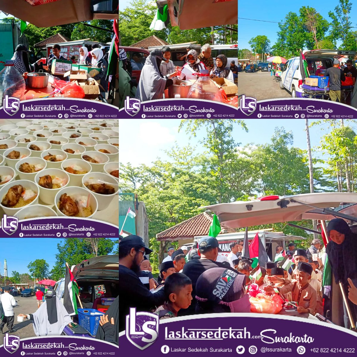 LSSurakarta's tweet image. (15/12) LS Surakarta telah menyampaikan 80 Nasi,  200 Cup Es Sirup dan Air Mineral dalam acara Aksi "Peduli Palestina" di Gelora Merdeka Sukoharjo.
Semoga sedikit yang kami sampaikan ini bisa bermanfaat dan berkah untuk semuanya.