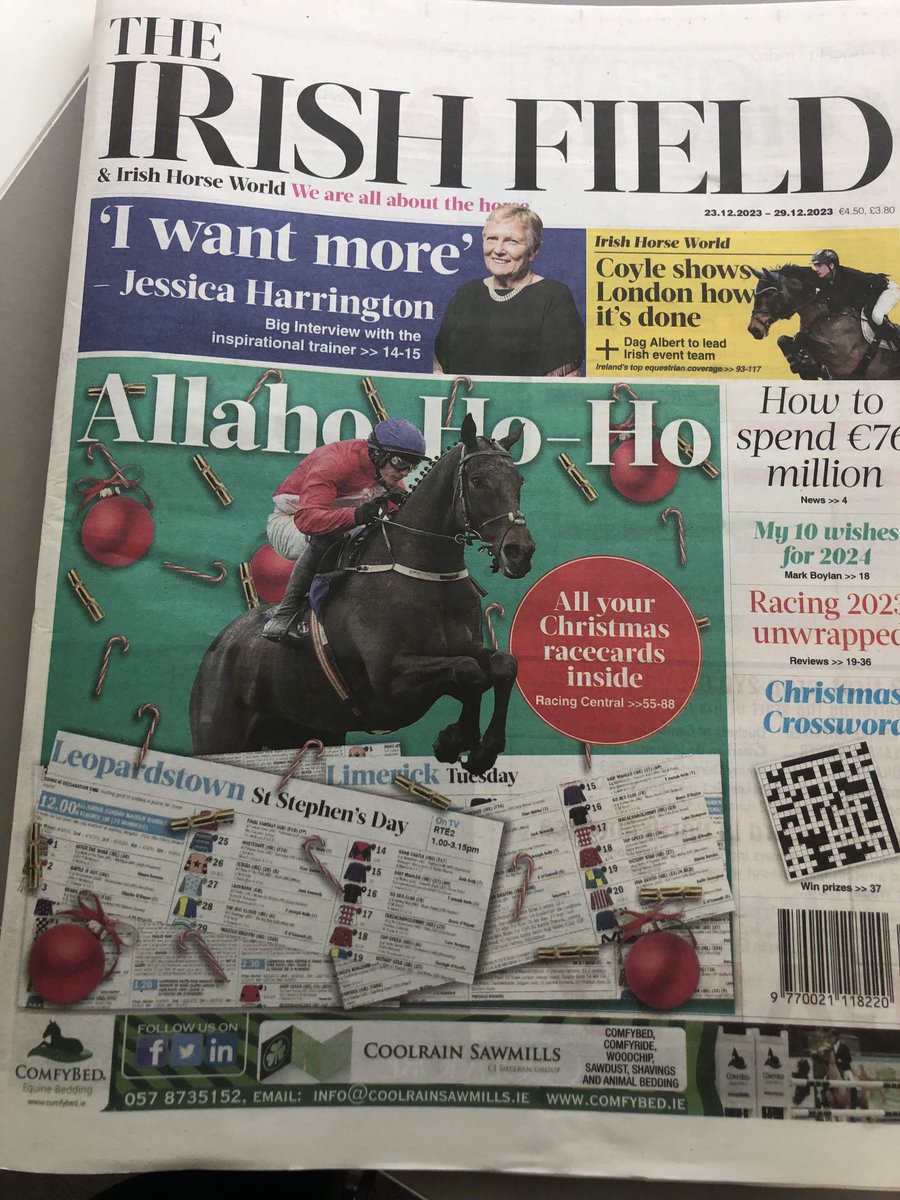 What an excellent ⁦<a href="/TheIrishField/">The Irish Field</a>⁩ today. So much great reading for Christmas and coverage of the holiday racing. Well done, a top class publication, each and every week.