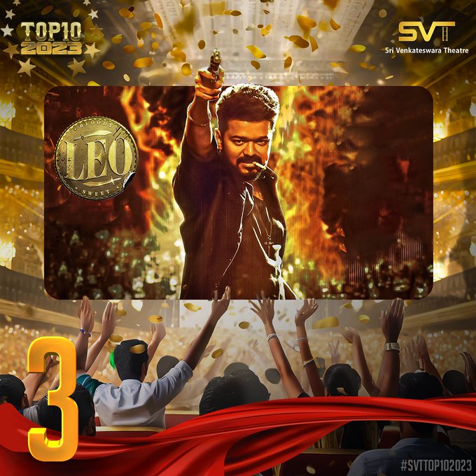 ivjboopathi's tweet photo. #SVTTop10 🥉

Claiming the 3rd throne with resounding success, our #Thalapathy @actorvijay's #Leo 🦁 emerges as a cinematic marvel, living up to its most anticipated status of the year! A riveting Tamil action drama that ignited our screens for 22 electrifying days. 🔥 https://t.co/Pv1pIqCKLL