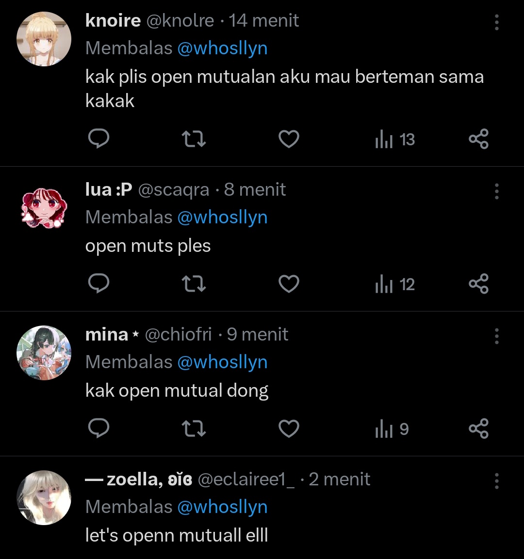 ok ok karena banyak yang maksa so... 
I'm looking for #anitwt friends, yg ga masalah bekawan sma aku yg ala kadarnya. help rt and like nnti dpt goceng (dm aj)