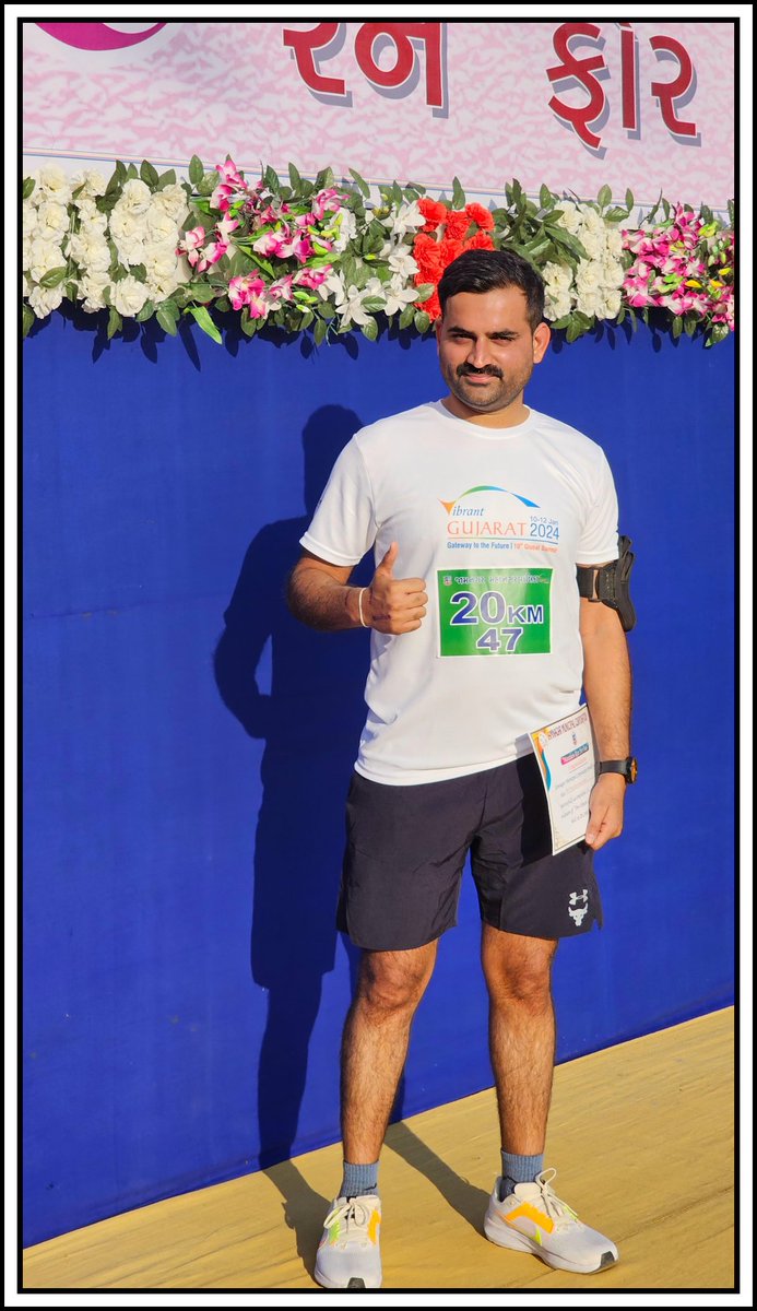 pruthvirajmori's tweet image. I have finished 20 KM Running " Marathon Run For Fun " event which is organised by Jamnagar Municipal Corporation on occasion of " Pre-Vibrant Gujarat Event - 2023 " 🏃🏻♂️
#fitindiamovement
#vibrantgujarat2024
#runforfun
@dn_mori @_Vikramsinh_ @BarRohan