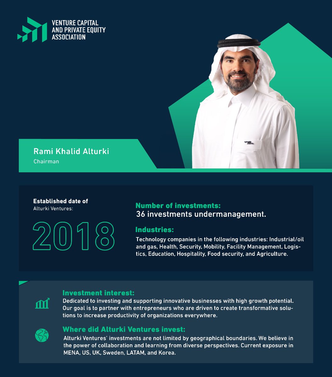 SAVCPEA's tweet photo. تسعد جمعية رأس المال الجريء والملكية الخاصة بالإعلان عن انضمام عضو مؤسسي له بصمة واضحة في المجال الاستثماري ؛ شركة التركي فنتشرز @alturkiventures الذراع الاستثمارية التابعة لشركة التركي القابضة @AlturkiHolding التي تهتم بتمكين التحوّل في مجال التقنيات الرائدة وتعزيز فرص الاستثمار المتاحة.

تستعرض لكم الجمعية باختصار معلومات عن الشركة ولمحة عن الأصول والقطاعات والمجالات التي تدعمها.

أهلًا وسهلًا بكم بيننا!