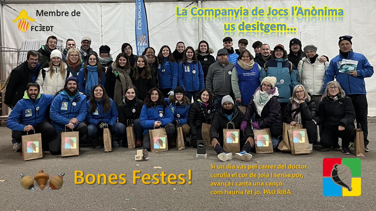 Des de la @ciajocsanonima us desitgem molt bones festes i que jugueu moltíssim  sigui on sigui i sigui amb qui sigui !!!🎲🎲🎲🎲🎲🎲🎲