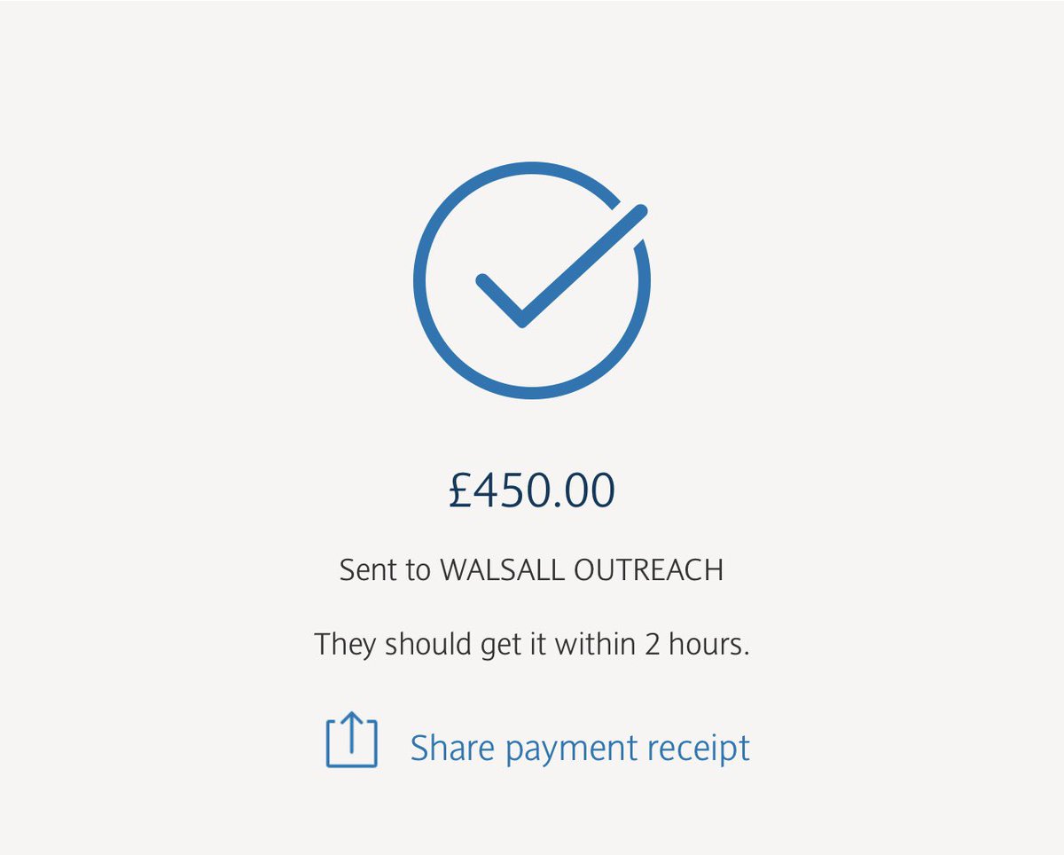 £450 sent to <a href="/walsalloutreach/">Walsall Outreach</a> @maz_ess for Xmas Meals for the most vulnerable people in our local area. 

Happy Christmas all, and thanks to those who donated x