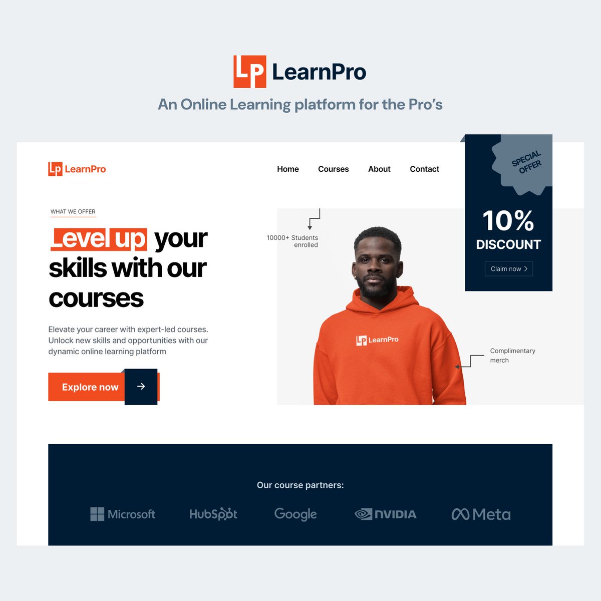 onkar_webflow's tweet image. LearPro - a #webdesign concept of an online learning course website