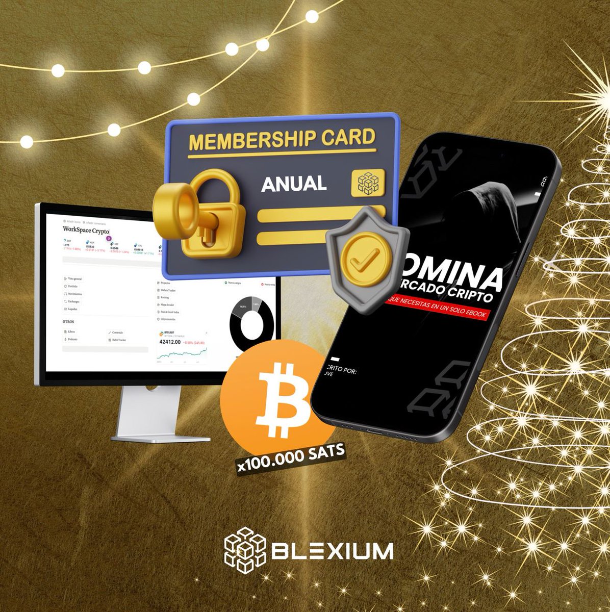 colmenatrading's tweet photo. 🎅 ¡Papá Noel ha llegado a Blexium con un SORTEAZO 🎁

Hemos preparado una cesta valorada en +1000€ que incluye:

✨ Membresía anual
📚 Ebook exclusivo
🖥️ Workspace Crypto o Trading (a elección)
💰 100.000 Sats

¡Queremos agradecer a todos por participar en nuestro Calendario de Adviento!

Este sorteo especial es solo para los miembros del club. Pero no te preocupes, estás a tiempo de unirte al club y participar en el sorteo.

Tenemos una oferta abierta que no te puedes perder, ¡así que envíanos un mensaje directo ahora mismo para aprovecharla! 🙌