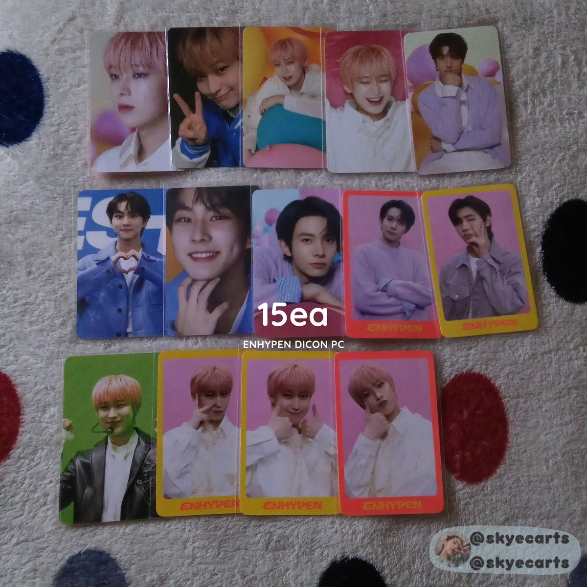 maxiclaims's tweet photo. 🧵~ [ENHYPEN PHOTOCARDS]

'MINE + MARKED PCS'

˖ ࣪⭑. ratio pcs can pair with any en- pc. however, if you want to pair them with dicon/concept pc you'll need to purchase 2+ dicon/concept pc.

🖇. wts lfb enha pc heeseung jay jake sunghoon jungwon sunoo niki dicon db dd md1 wev https://t.co/9iwaiawXeK