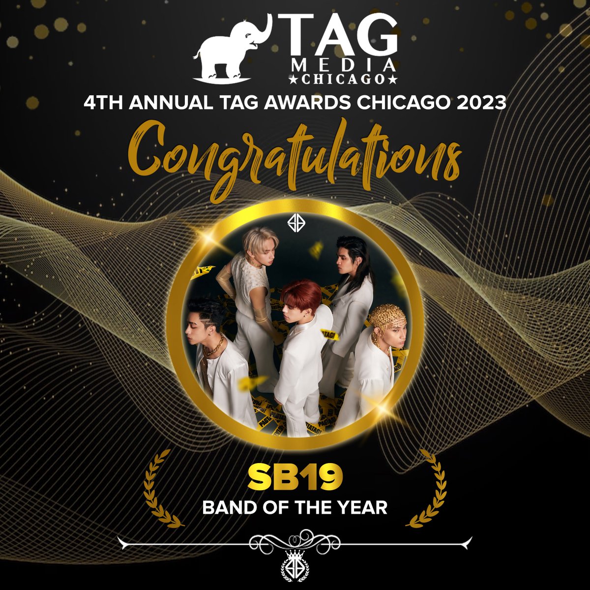 [TAG AWARDS CHICAGO 2023]

SB19 won the ‘Band of the Year Award (Gold Champion)’ at the 2023 Tag Awards Chicago. They won this award for 3 consecutive years now.

Congratulations MAHALIMA!

@SB19Official #SB19 
#TAGAwardsChicago