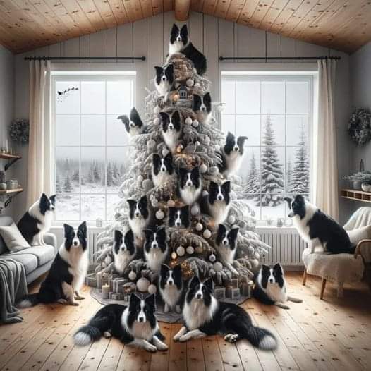 HartCollie's tweet photo. This is our sort of Christmas Tree 🎄 🤣🖤🤍 #BorderCollie #Sheepdog
#ColliesOfX #ColliesOfTwitter https://t.co/30lqLdKz6E