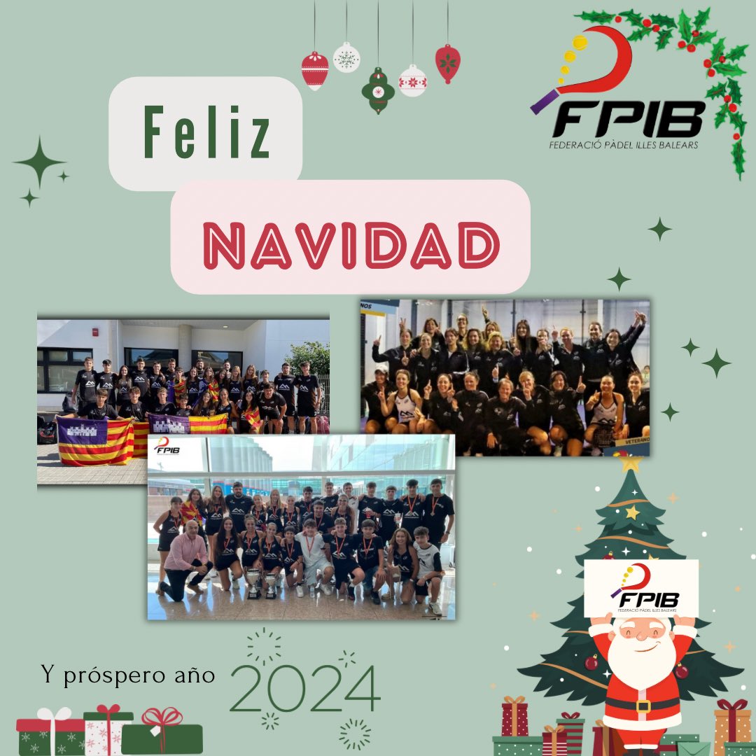 Desde la Federación de Padel Balear os deseamos Felices Fiestas y Próspero Año Nuevo. Por un año nuevo lleno de padel. 🎄✨ 

#FPIB #padel #padelbalear
