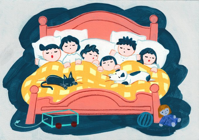「multiple girls on bed」 illustration images(Latest)