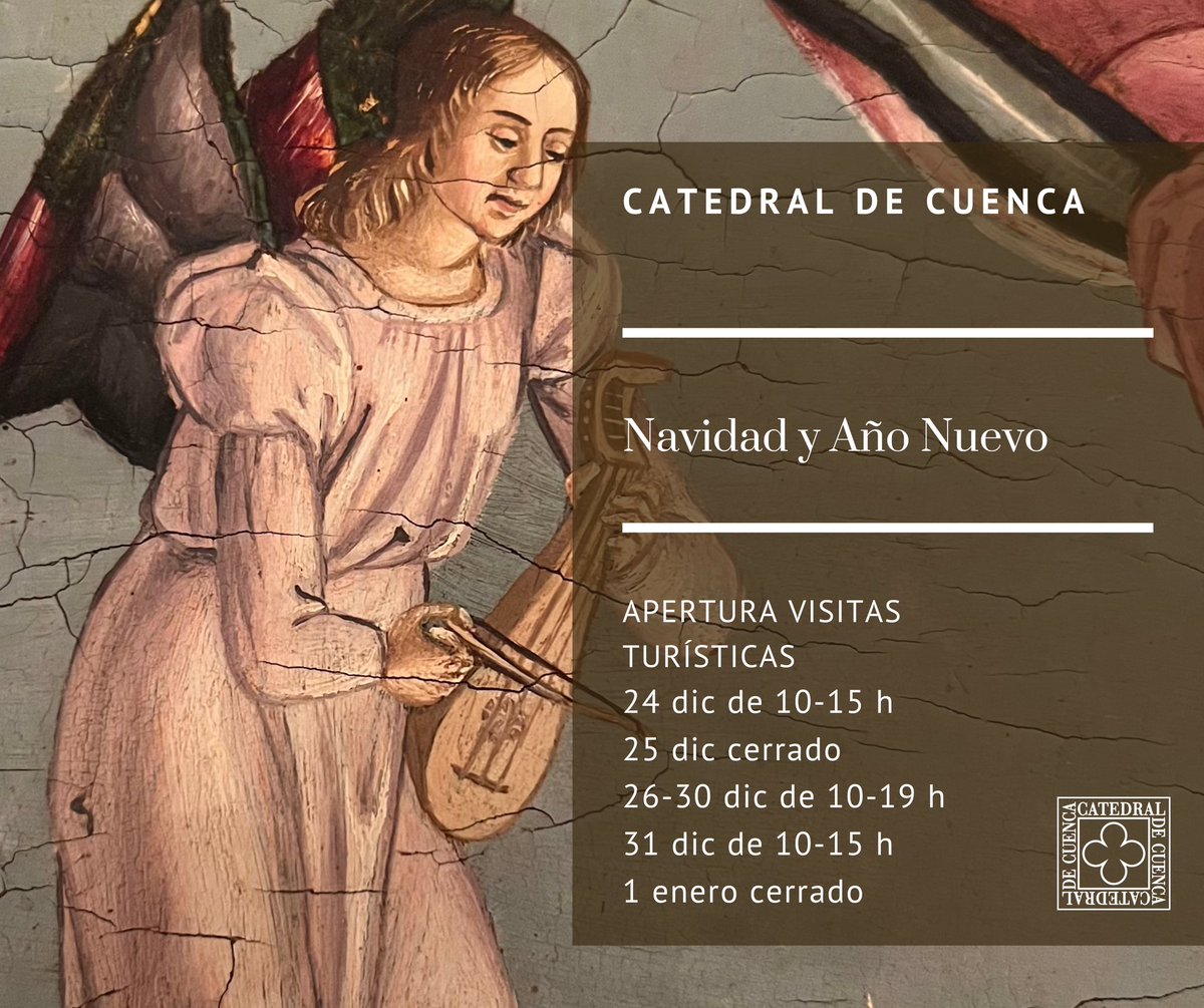 Aquí tenéis nuestros horarios de visitas turísticas de la Catedral de Cuenca, Museo Tesoro e Iglesia de San Pedro para estos días.