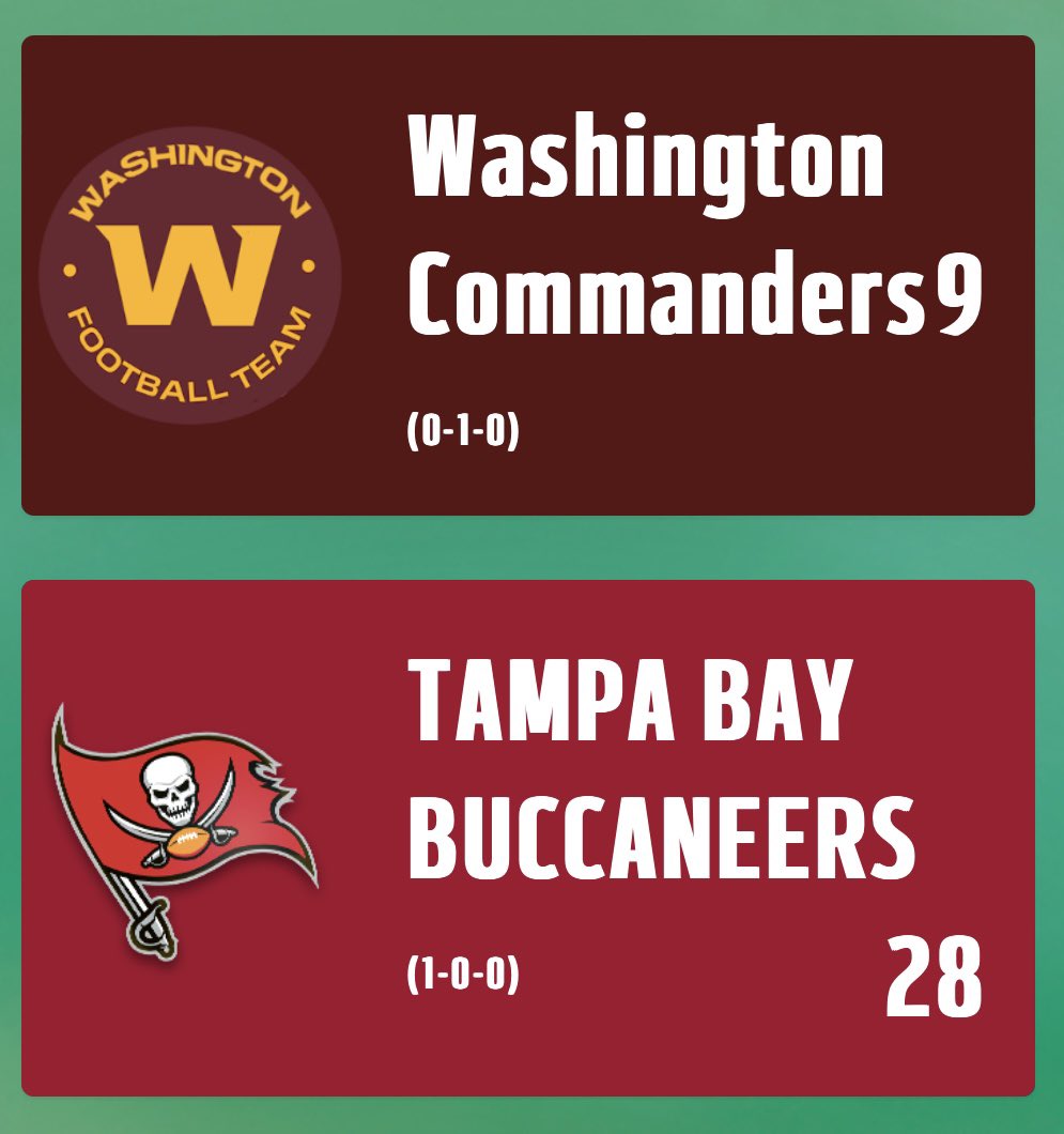 RZ_BubbaBitz's tweet photo. Your Commanders start off season 86 with a loss to the defending RZ Champions.

Coach Bitz said, “we expected some growing pains on the Oline with two rookies at both tackle positions and giving up 7 sacks killed a lot of momentum on drives. Two interceptions didn’t help either.” https://t.co/tfpT829AGU