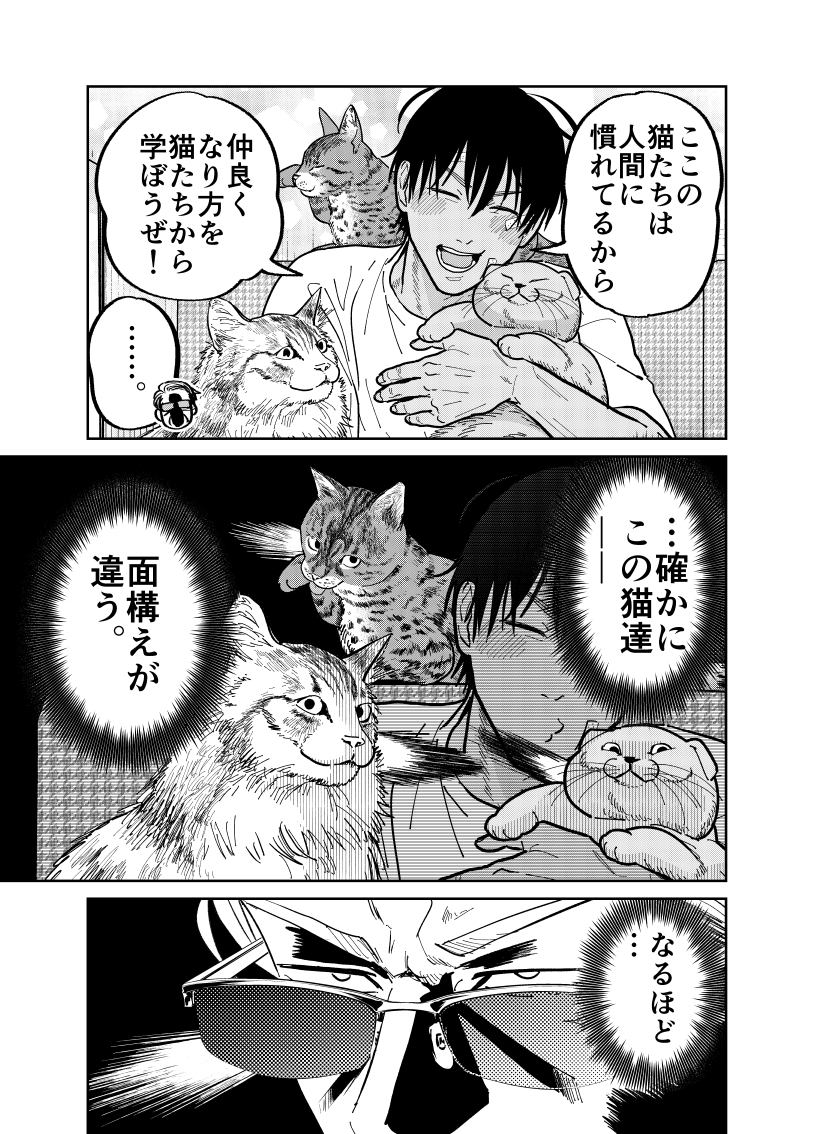 元極道が猫カフェで修行する話。  (2/3)  #漫画が読めるハッシュタグ