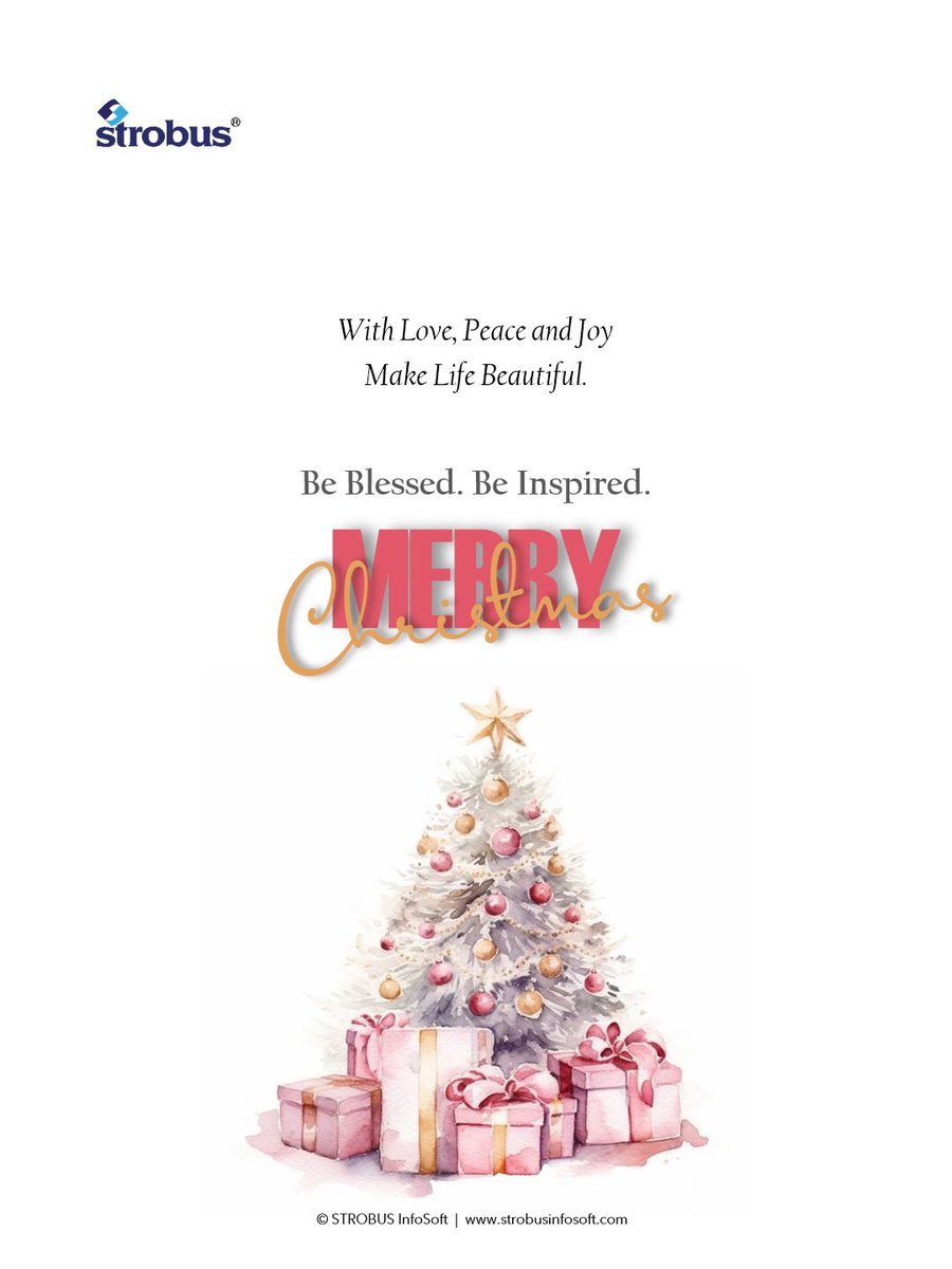 With Love, Peace and Joy
Make life beautiful..!!
Be Blessed. Be Inspired.

STROBUS Infosoft wishes you all
Merry Christmas..!

#christmas2023 #merrychristmas #seasonsgreetings #happyholidays
