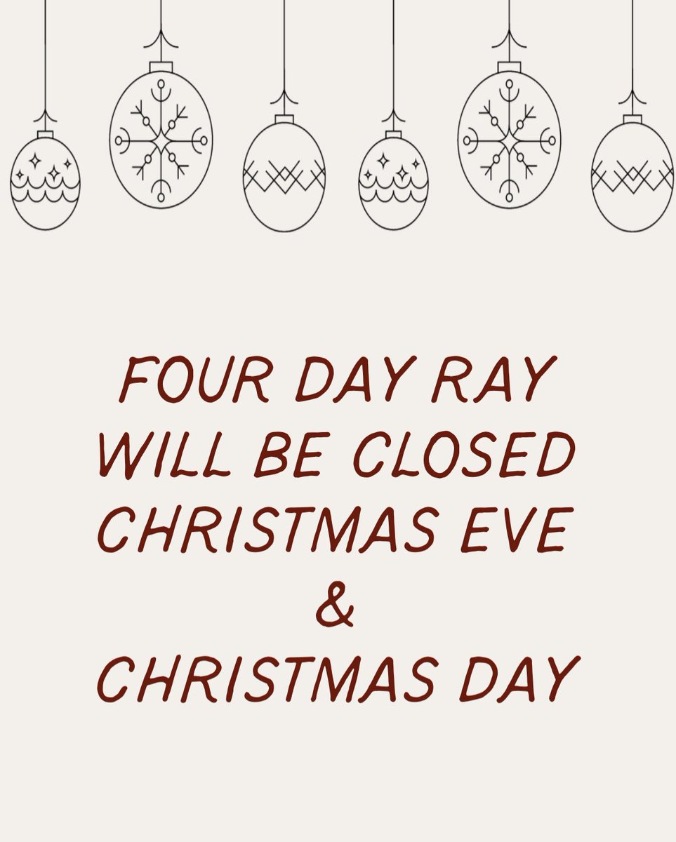 FDR will be closed Christmas Eve and Christmas Day to allow staff to spend the holiday with their families. Happy Holidays!
