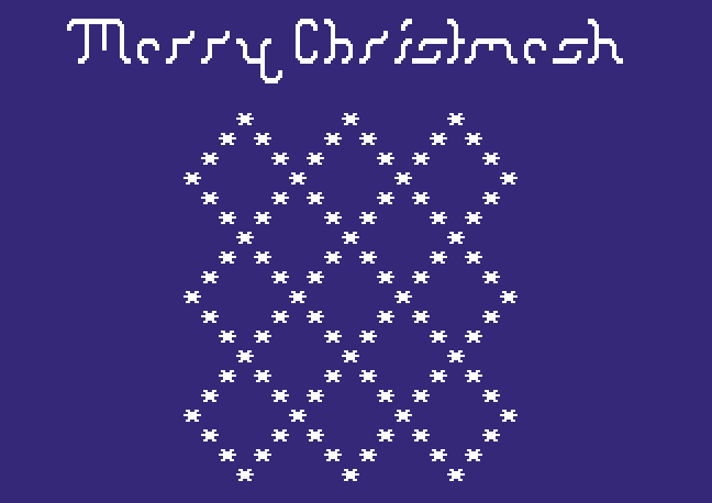 Logiker464's tweet image. Merry Christmas! Or Merry Christmesh? ;-) #vccc2023 #sizecoding #BASIC #assembler #mos6502 #z80 #MerryChristmas