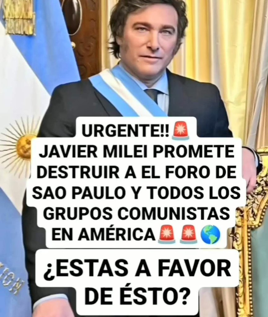 Presidente Milei se enfrenta y quiere destruir a los comunistas del Foro de Sao Paulo.
 Si estás de acuerdo comenta y comparte 💬 🔃 
#MileiPresidente #ForoDeSaoPaulo