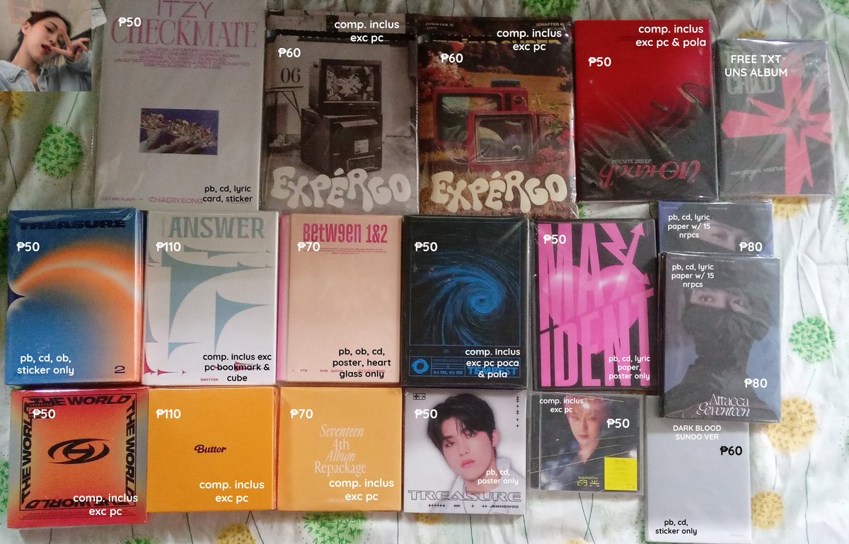 maxiclaims's tweet photo. 🧵~ [RANDOM ALBUMS]

'MINE + MARKED ALBUM'

˖ ࣪⭑. 1st person to purchase a total of ₱500 worth of album/pc will receive free txt album.

˖ ࣪⭑. DD: essential ver ₱50 
[inclus: pb, cd, poster]

🖇. wts lfb enhypen treasure ateez twice skz svt nmixx itzy tempest younite txt https://t.co/X08eTBx0rg