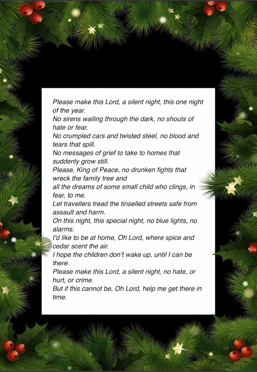 A prudent prayer for those working this Christmas Eve 🎄
