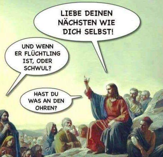 Wathsen's tweet photo. Ihr volksverhetzenden #AFDler wenn ihr euch schon neben #JESUS stellt, bye the Way einem Juden und Araber, dann solltet ihr auch mal zuhören.
#AfdistkeineAlternative #afdsindfaschisten #FCKNZS #AfDVerbotjetzt #Rechtextreme #AfDVerbotSofort #AFD #FCKNZS https://t.co/EYUoqSo73Z