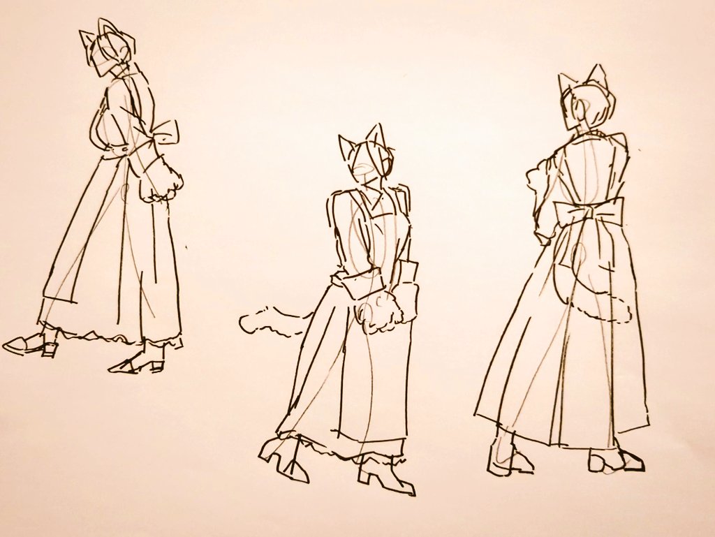 animal ears tail 1girl cat ears apron cat tail animal hands  illustration images