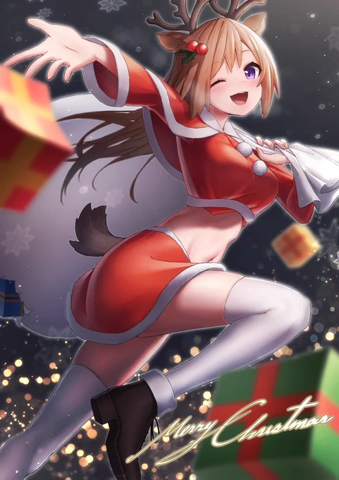 「メリークリスマス!」幸せ届けるトナカイちゃん 