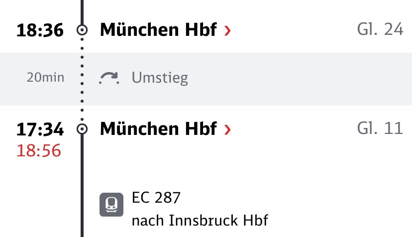 Das schöne am Reisen gestern mit <a href="/DB_Bahn/">Deutsche Bahn Personenverkehr</a> war. Wenn du den Zug um 18:36 Uhr verpasst hast, konntest du immer noch den um 17:34 Uhr nehmen. Da sagt mal einer die Bahn ist nicht auf der Höhe der Zeit, wenn sogar Zeitreisen möglich sind 👩‍🚀