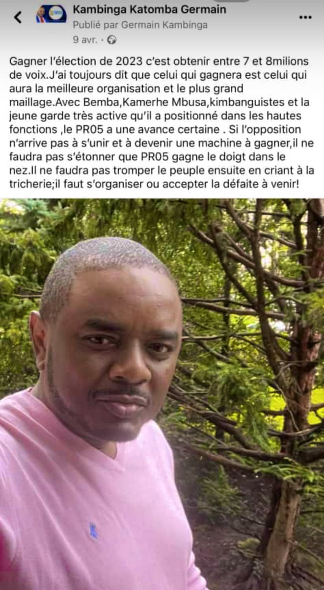 ShemboMorgan's tweet image. Bon dimanche au prophète @KambingaG 
À retenir que, les élections ne vont se refaire que dans #5ans n’en déplaise aux mauvais perdants et même si c’était à refaire aujourd’hui, vous allez perdre encore et encore face au béton @fatshi13 et ce avec un plus grand écart.
