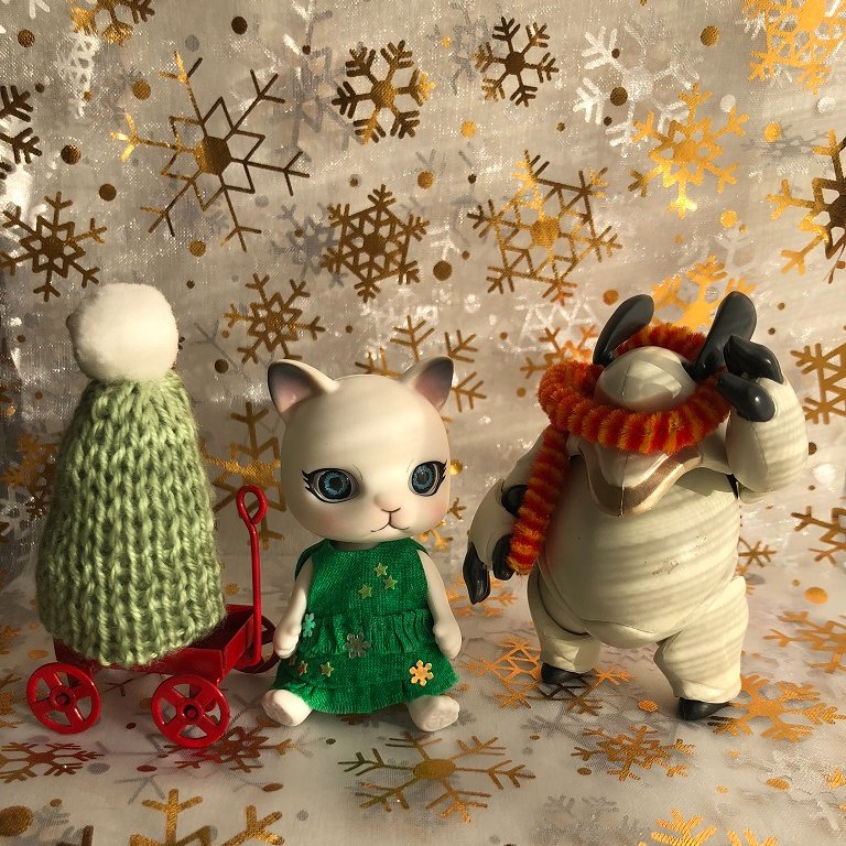 ロピアタンの衣装は間に合わず、モールをマフラーにして記念撮影。
#CAPSULE_DOLL 
#カプセルドール
#ドル活 
#ロピアタン