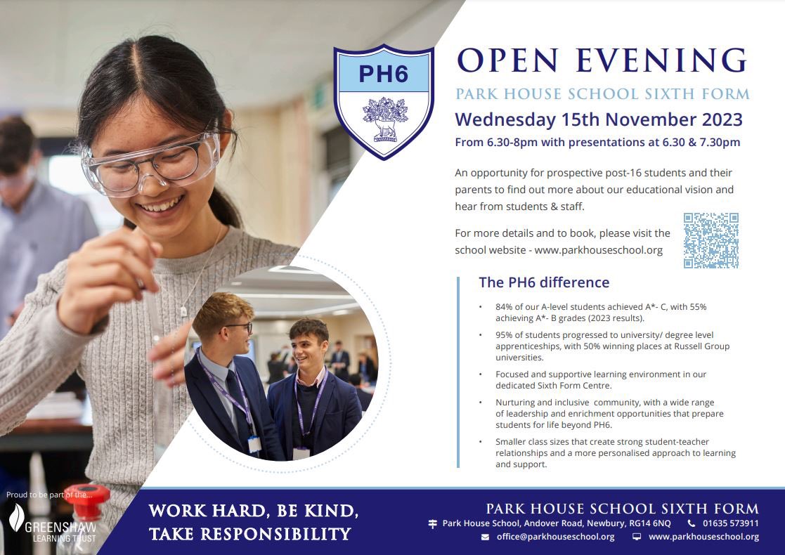 PHSNewbury's tweet photo. One week left to get your applications in for #PH6.
Head to the school website to complete your Sixth Form application by 31st December!
https://t.co/TB7bhtilLl
#bestgradesinnewbury
#ph6 https://t.co/6TYVWeRS9S