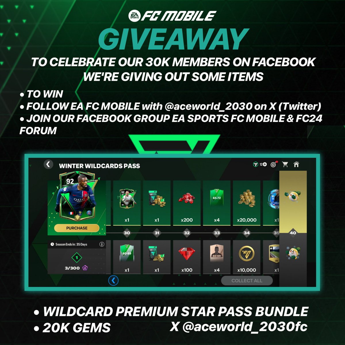 aceworld_2030fc's tweet photo. Christmas ❄️ Giveaway 🎁🤩

WILDCARDS Premium Star Pass

• Like ❤️ &amp; Rt 🔁
• Follow @aceworld_2030fc
• Send Screenshot in comment ⏬

Winner selected Friday 15:30 UTC

Good luck everyone 👍 https://t.co/Gd0misOVjG