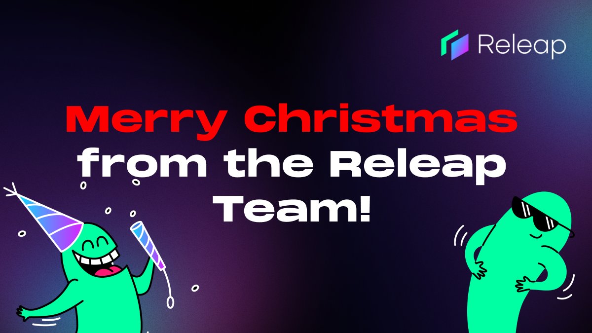 GM Releapers! 🌞

Merry Christmas from the Releap Team!🎄 🎅

May your Christmas be as fun &amp; joyful as transacting on the <a href="/SuiNetwork/">Sui</a>! 🥳

Cheers to all Releapers for 2023 and heres to 2024! 🥂