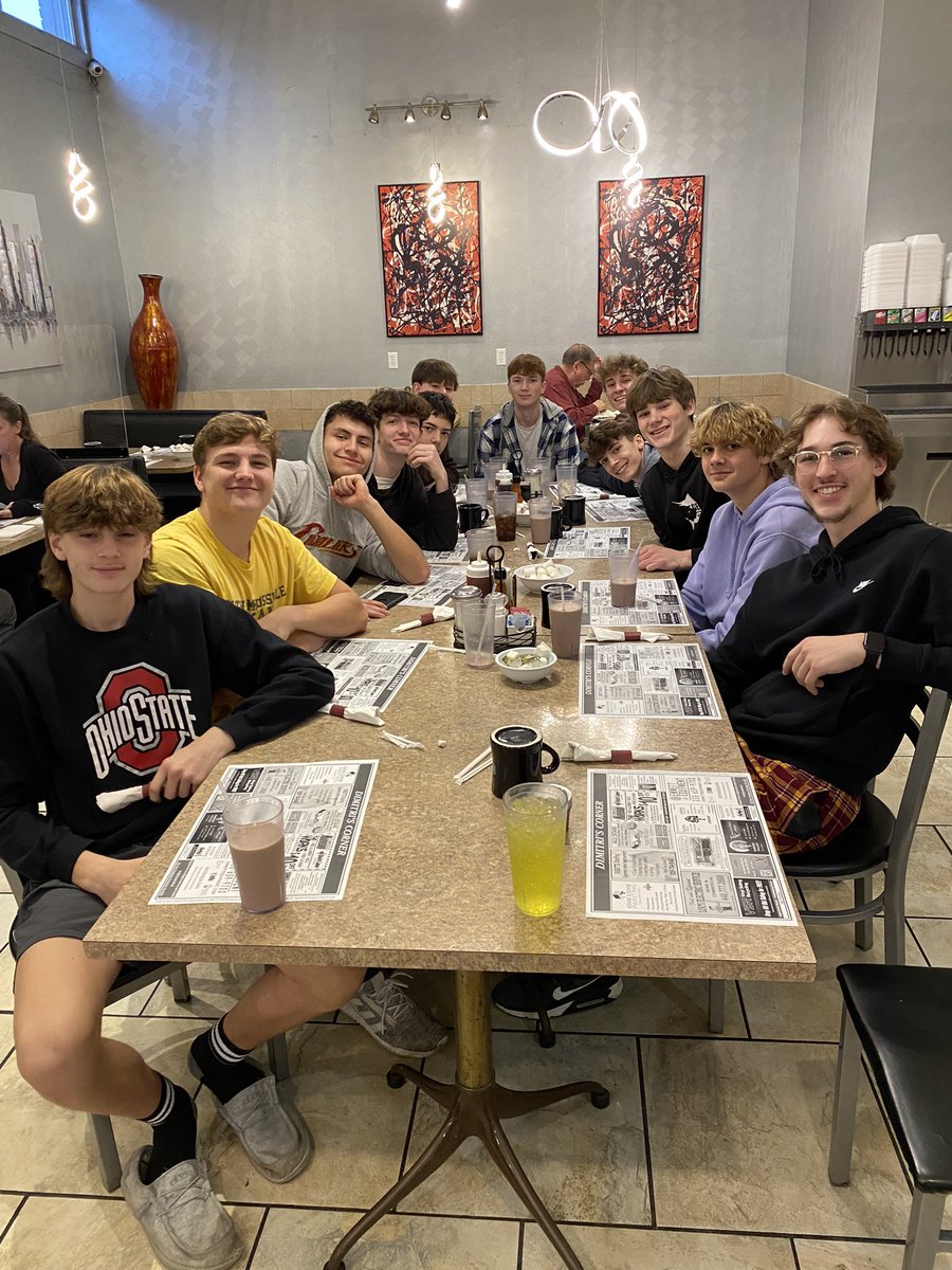 Nothing like celebrating a win with a fun early morning practice and a huge breakfast after. Kids are invested and getting better each day. Merry Christmas from the Black River Basketball family to yours.