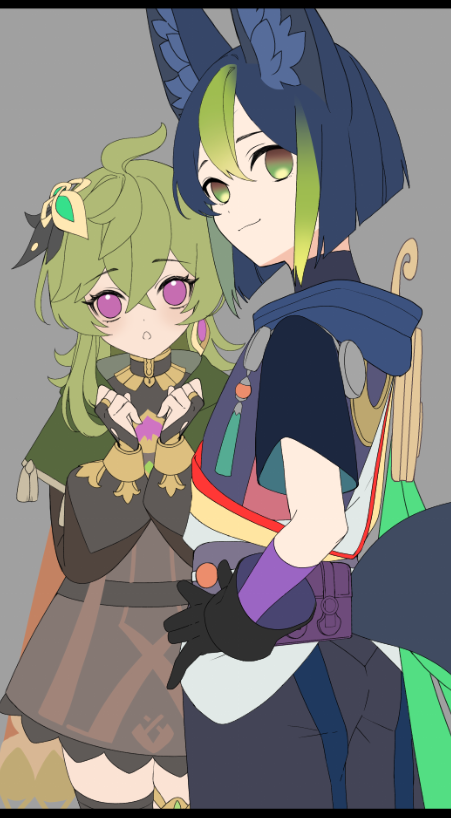 コレイ(原神) ,ティナリ(原神) 「背景どうしよう!!!!!!!!!!! 」|檎太郎🍎アクキー通販中のイラスト