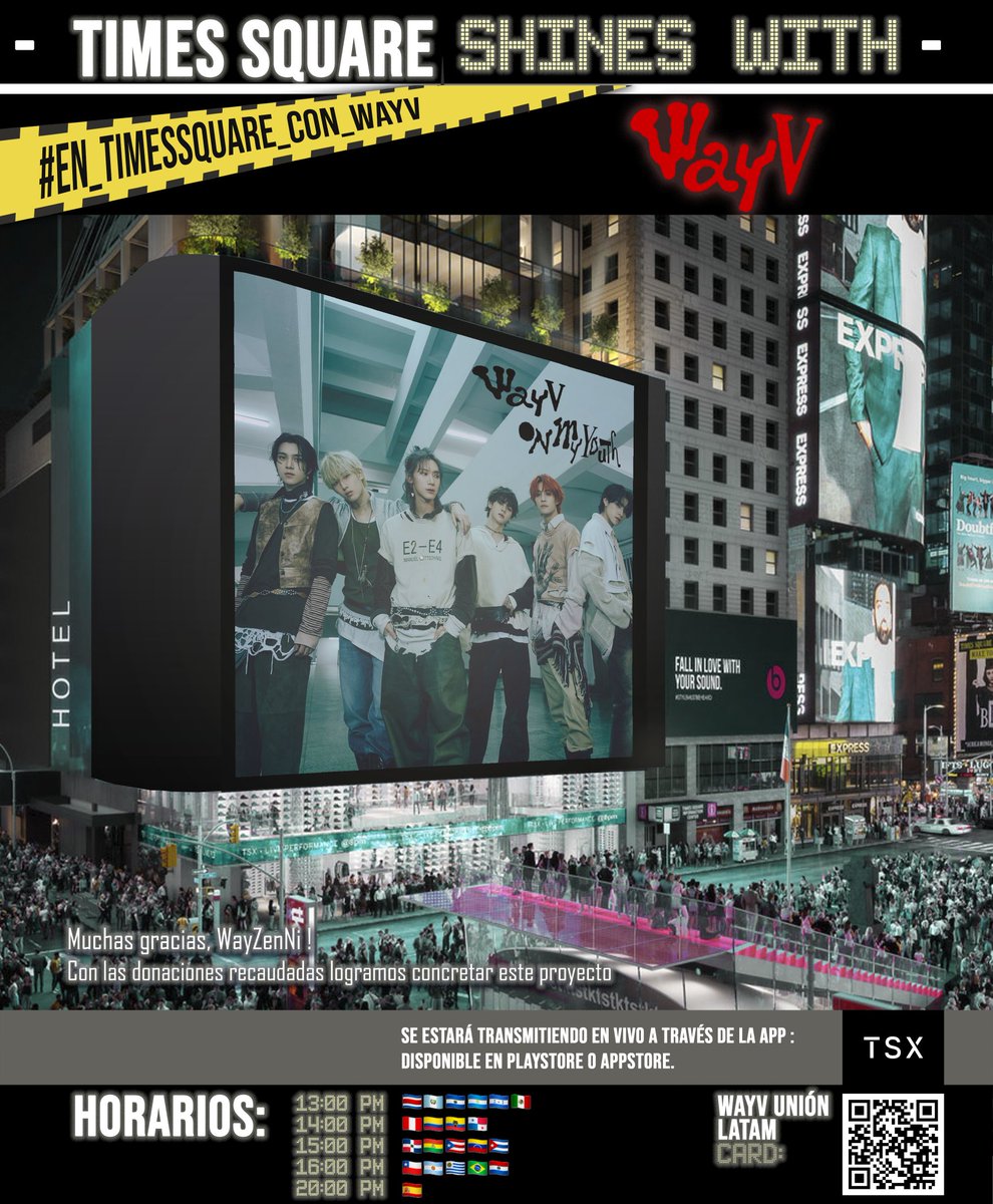 wayvperu_fb's tweet image. ¡Feliz navidad, WayZenNi!🎄
Gracias a su gran aporte logramos darles un anuncio en Times Square a WayV! Este será transmitido una única vez hoy, 24/12 &amp;amp; podrá verse desde la aplicación TSX.
¡No duden en etiquetarnos si lo ven!
#TimesSquareshineswithWayV  #En_TimesSquare_Con_WayV