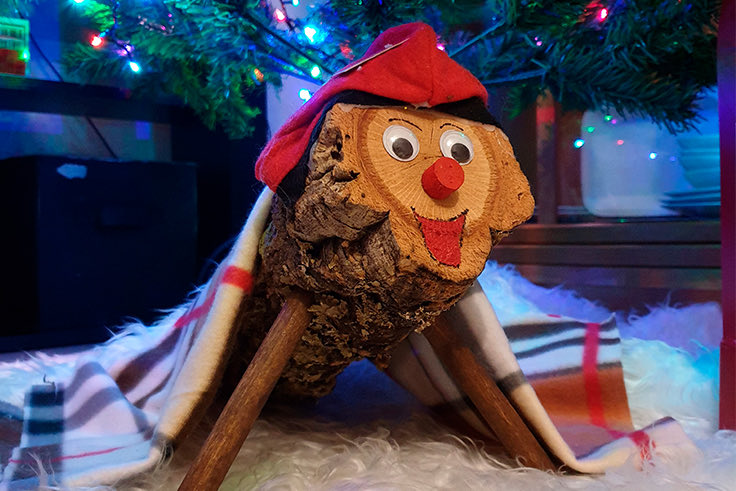 In the spirit of Christmas, I wanna share the funniest strangest tradition we have in my region of Spain. I present to you all: EL TIÓ 👀 also known as Cagatió (pooping tió). It is a decorated log that… POOPS PRESENTS! (1/3)
