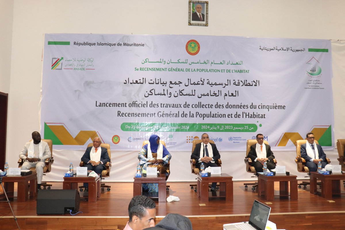 unfpamauritania's tweet image. Lancement officiel des travaux de collecte de données du Recensement Général de la Population et de l&apos;Habitat #RGPH5 #mauritanie.
Produire des données diffusées et utilisées pour la planification du développement. 
@unfpamauritania 
@ONUMauritanie
