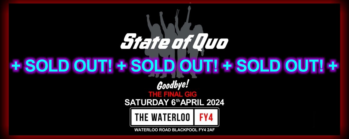 Brlno's tweet photo. Well its a massive happy Christmas to everyone ,,,,  And i just want to say thank you for selling out State of Quo's final gig on the 6th April 2024.. yes SOLD OUT with over 4 months to go,, maybe we should have done 2 nights so no-one misses out https://t.co/lDr7zDs5Ig