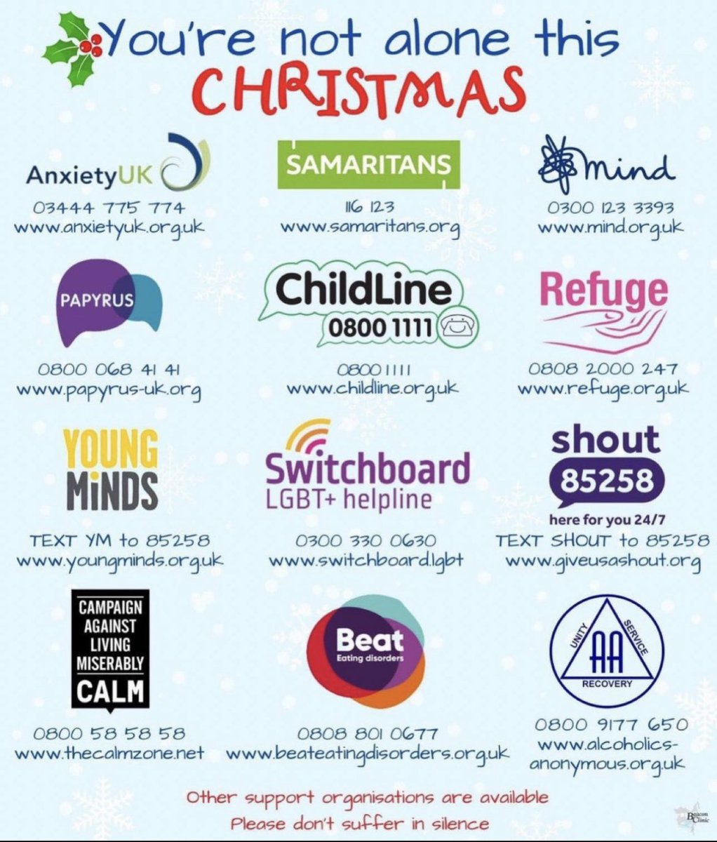 #NorwoodGreen &amp; #Southall residents Christmas can be a difficult time for many, but you don’t need to suffer in silence. If you are overwhelmed and finding it difficult to cope, support is always available please see below 👇👇👇👇👇👇👇