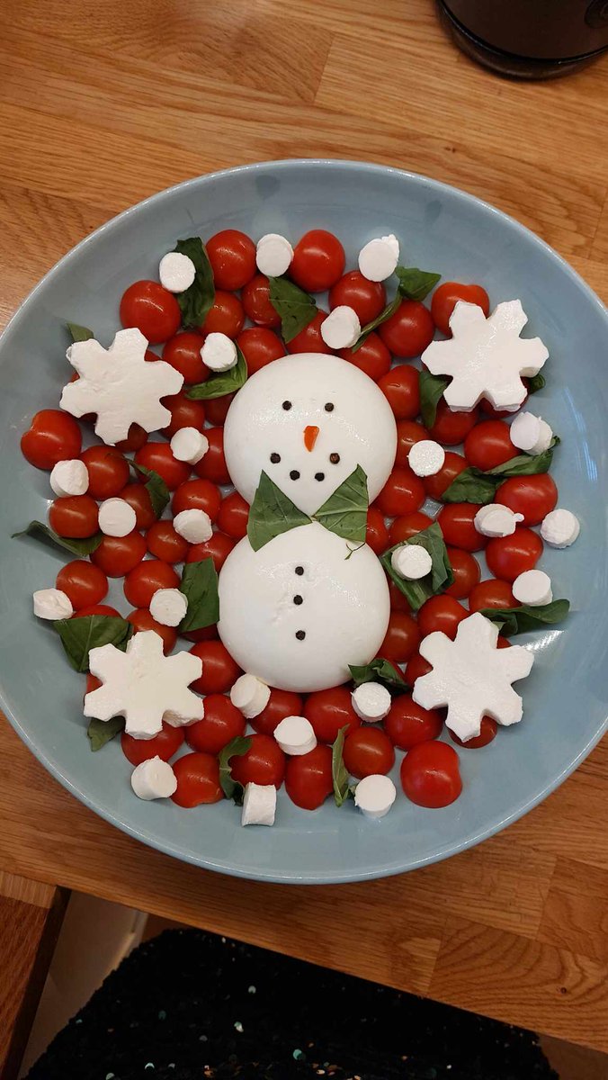 Asked daughter to make a mozzarella and tomato salad. Outstanding.