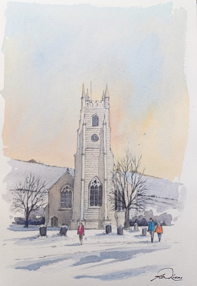 ' Coming home ' Wishing a very Merry Christmas and a Happy New Year. Thank you to everyone who continues to show their support, I am truly very grateful. Have a wonderful Christmas, always best wishes. #watercolor #architecture #snow #WINTER #Christmas