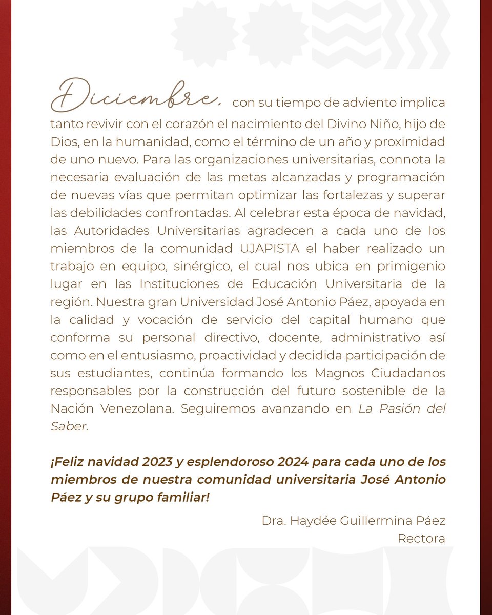 ¡Feliz Navidad y esplendoroso 2024!🎄✨

#UJAP #Navidad2023
